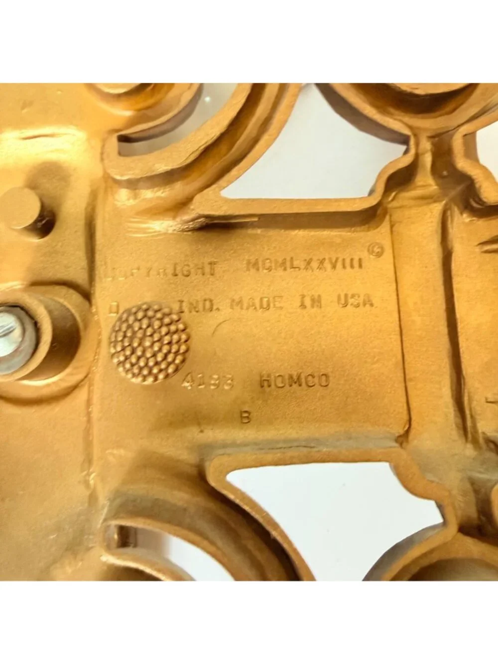 Vintage Homco Sconce Wall Decor 3 Arm Candelabra Regency Gold 70s Candle Holder